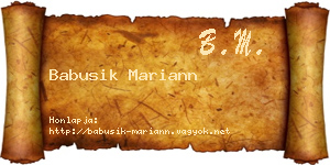 Babusik Mariann névjegykártya